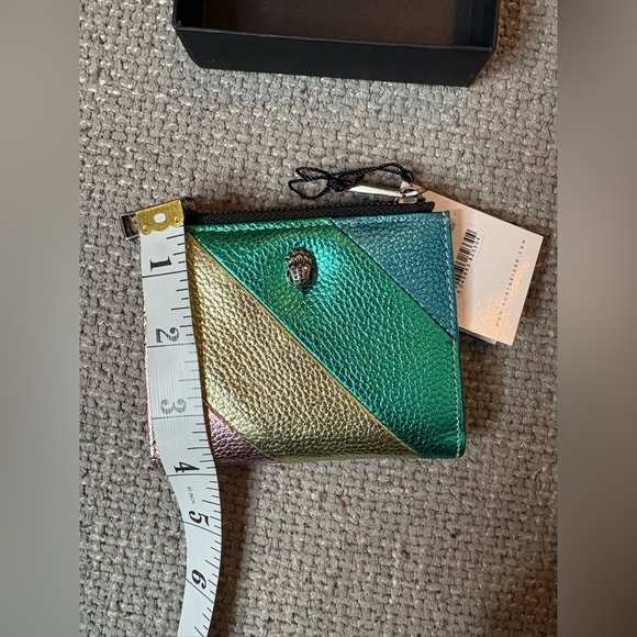 Kurt Geiger Mini Kensington Metallic Leather Bifold Wallet Pink Multi Eagle Head - Picture 15 of 16